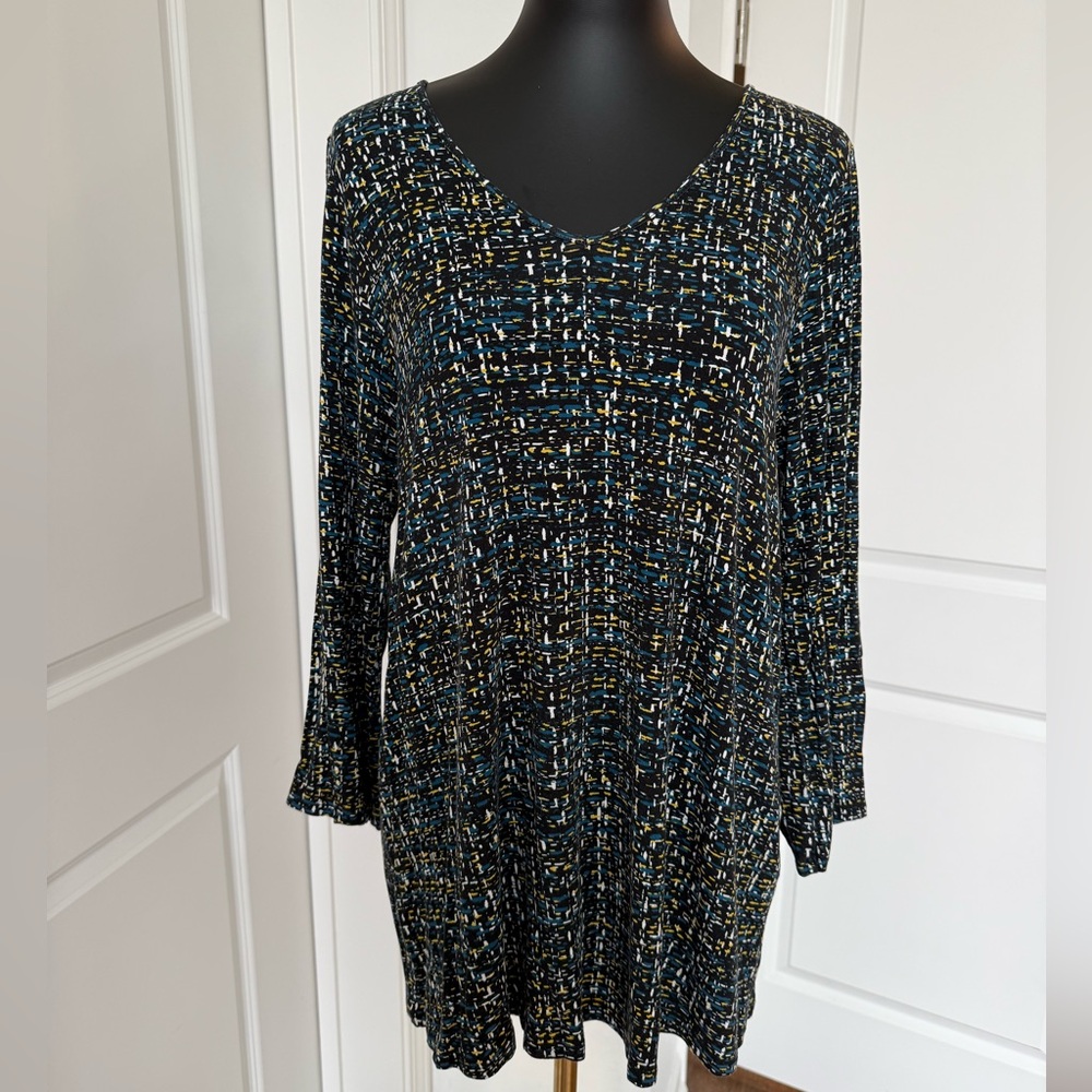 J. Jill Black and Blue‎  Long Sleeve shirt